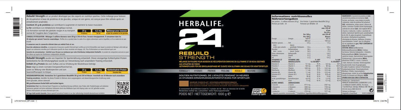 HERBALIFE - H24 Rebuild Strength Schokoladengeschmack